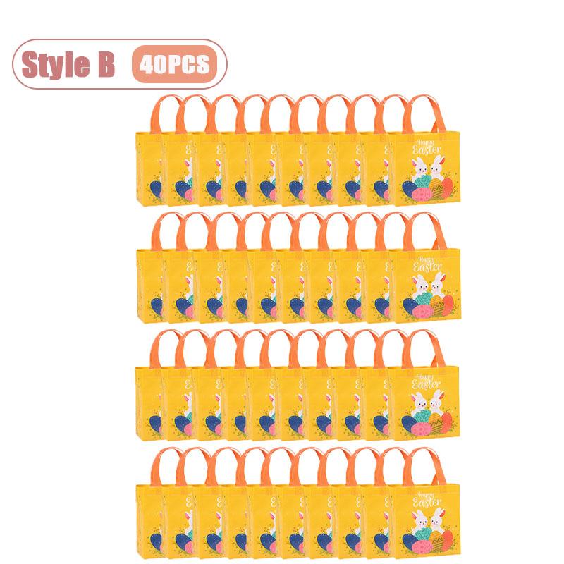 4-40PCS Easter Themed Non Woven Bags Collection Holiday Gift Bags Valentines Party Packaging Shopping Tote Waterproof Decor