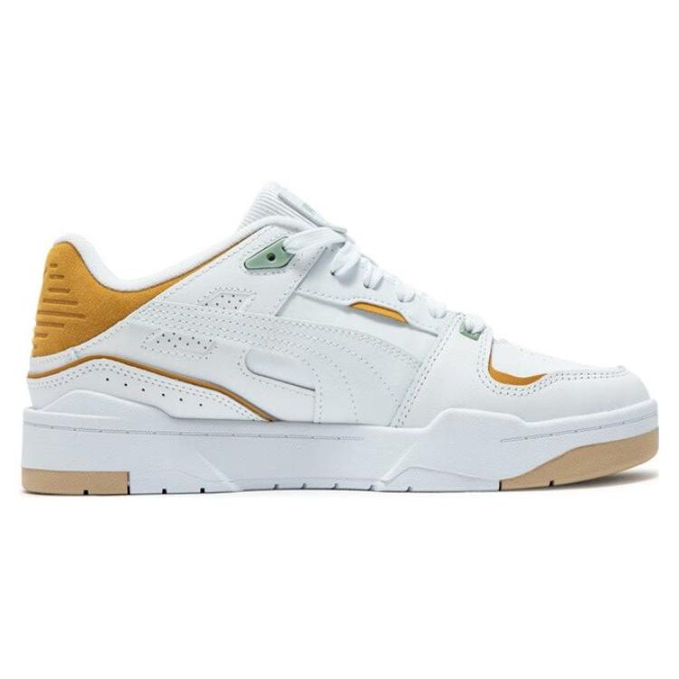 Puma Slipstream Bball Versatile Comfortable Durable Low-Top Sneakers Unisex Sneakers White Yellow 393266-05