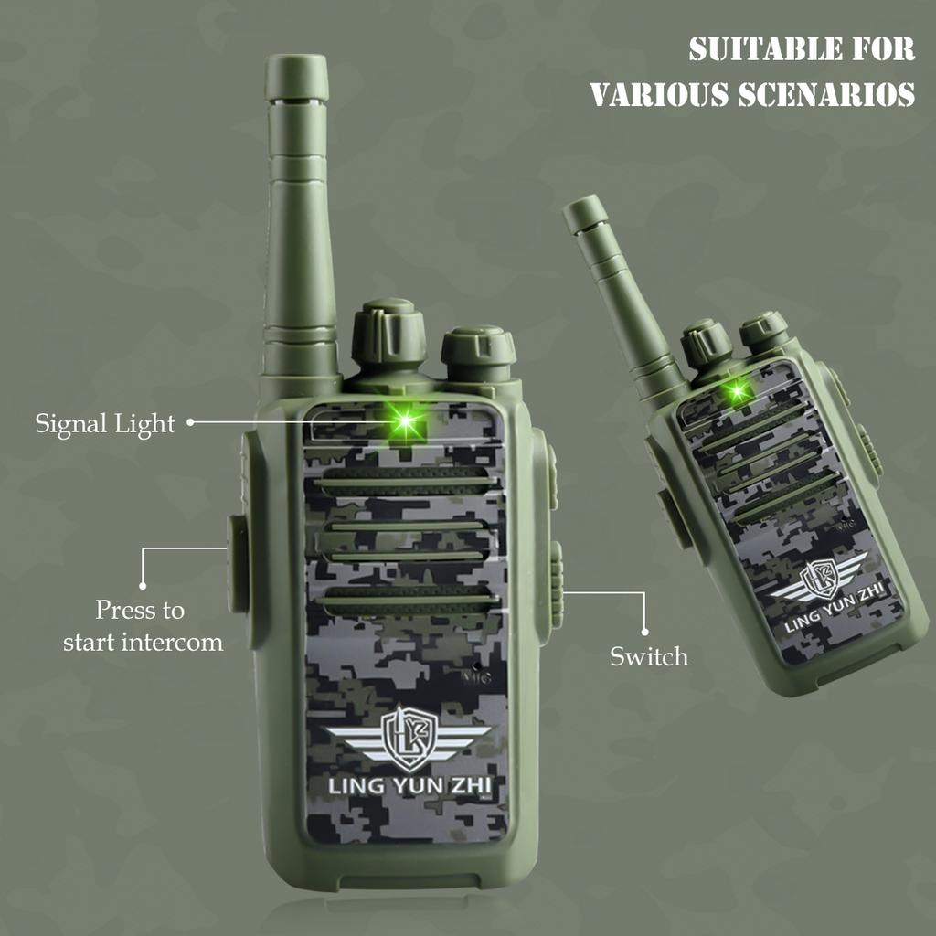 2Pcs Electronic Long Range Walkie Talkie Toys, Intercom Mini Interphone Digital Sound Communication Game Indoor and Outdoor