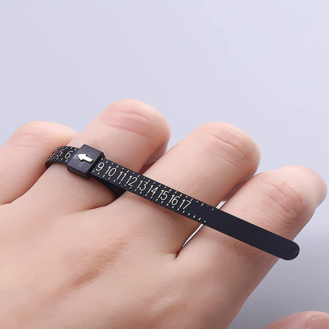 

1 Piece with Graduated Finger Circumference Measuring Ruler, Ring Size Measurement, American Size Ring Measuring Device чорний