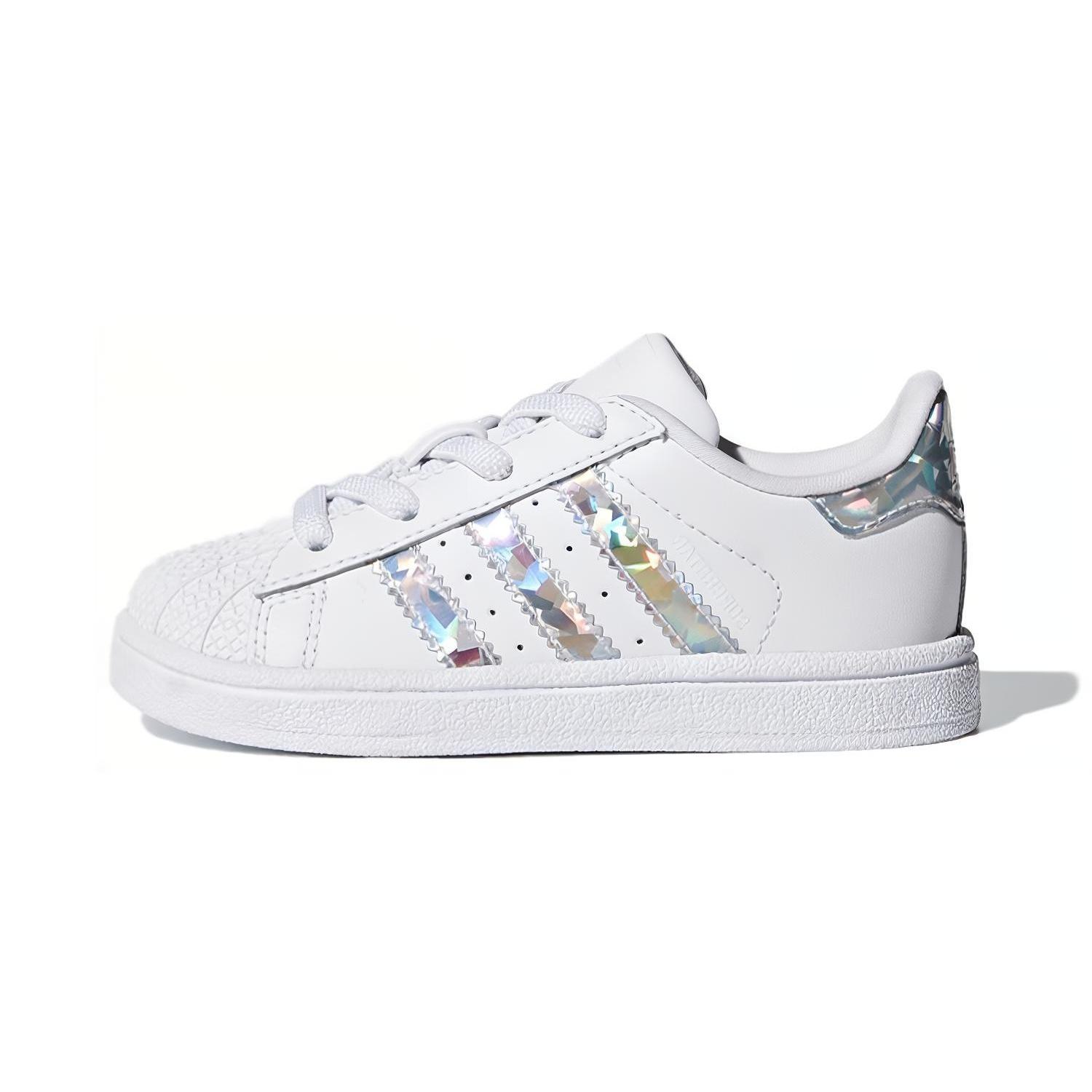 (TD) adidas Superstar EL White Silver Baby CG6707 EU 26.5