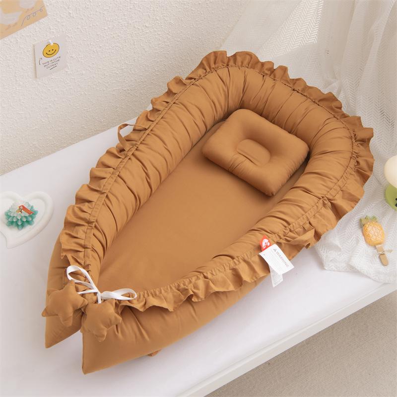 Foldable Portable Crib Bionic Baby Bed - Washable & Compressible for Newborns