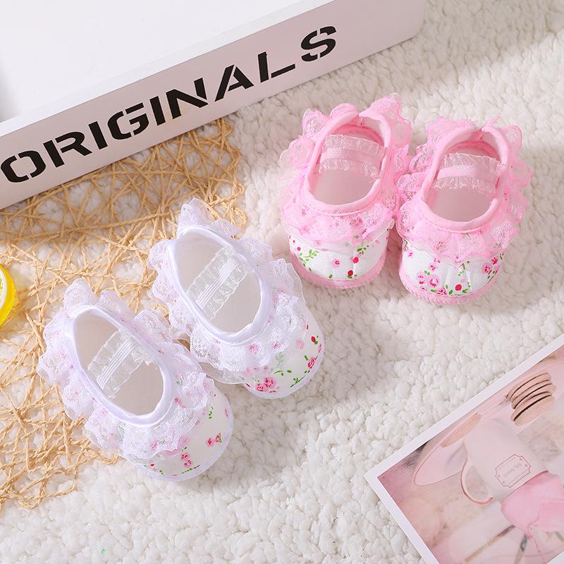 Lace Princess Baby Shoes: Soft Sole, Anti-Slip Cotton Shoes for Spring & Autumn