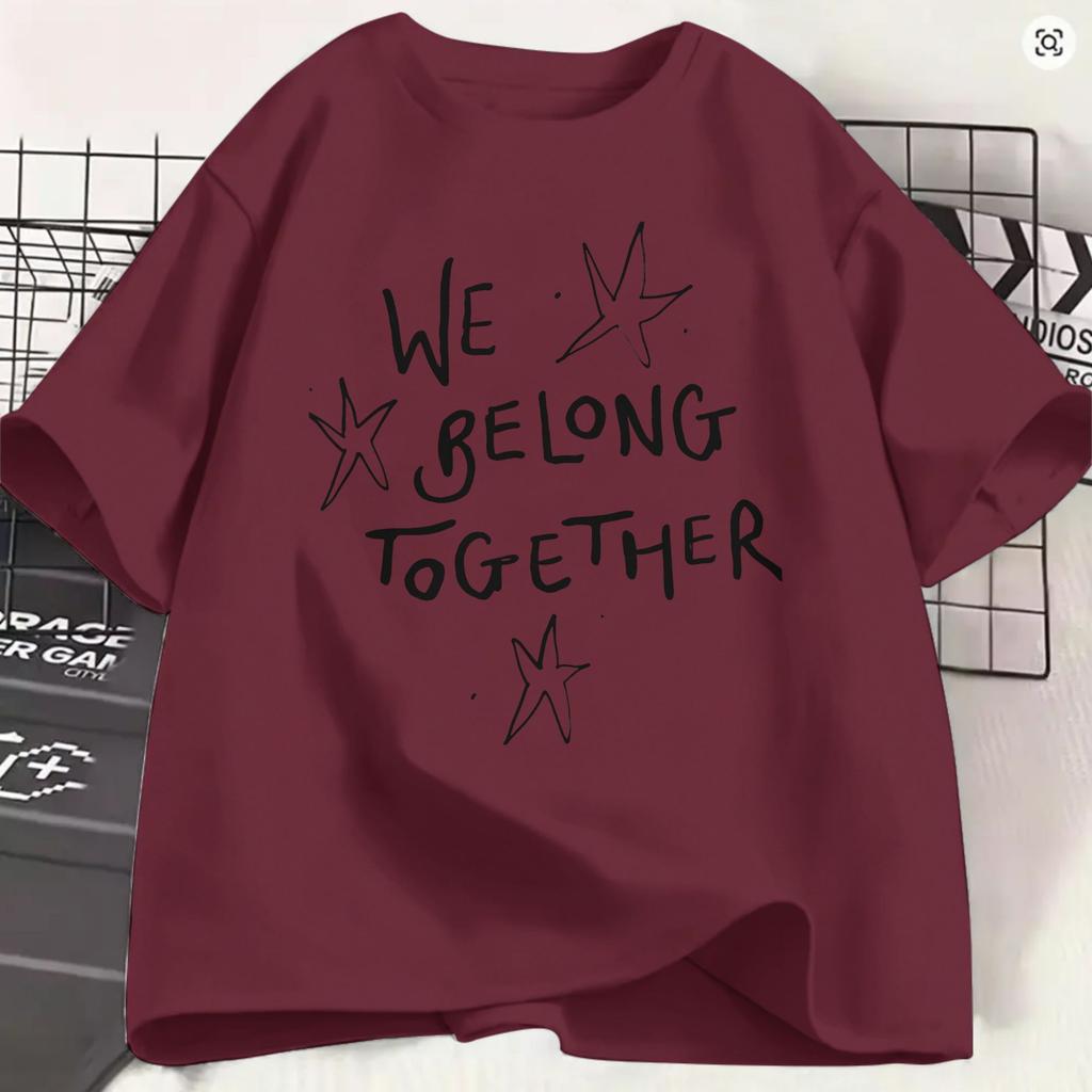 Harrys Styles We Belong Together T Shirt Summer Pure Cotton TShirts For Unisex Harajuku Loose Tshirt Short Sleeve Street Style Top
