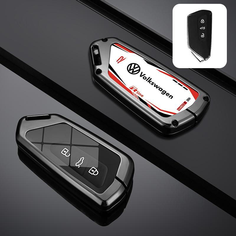 For VW TPU Alloy Car Smart Remote Key Case Cover Holder Shell For VW Volkswagen Golf 8 MK8 ID.3 ID.4 Protector Keychain Access