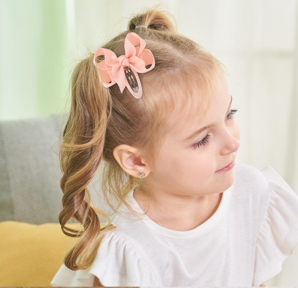 30PCS Random Butterfly Hair Clips for Girls Double Ponytail Hairgripes Ribbon Bows Barrette Kids Headclips