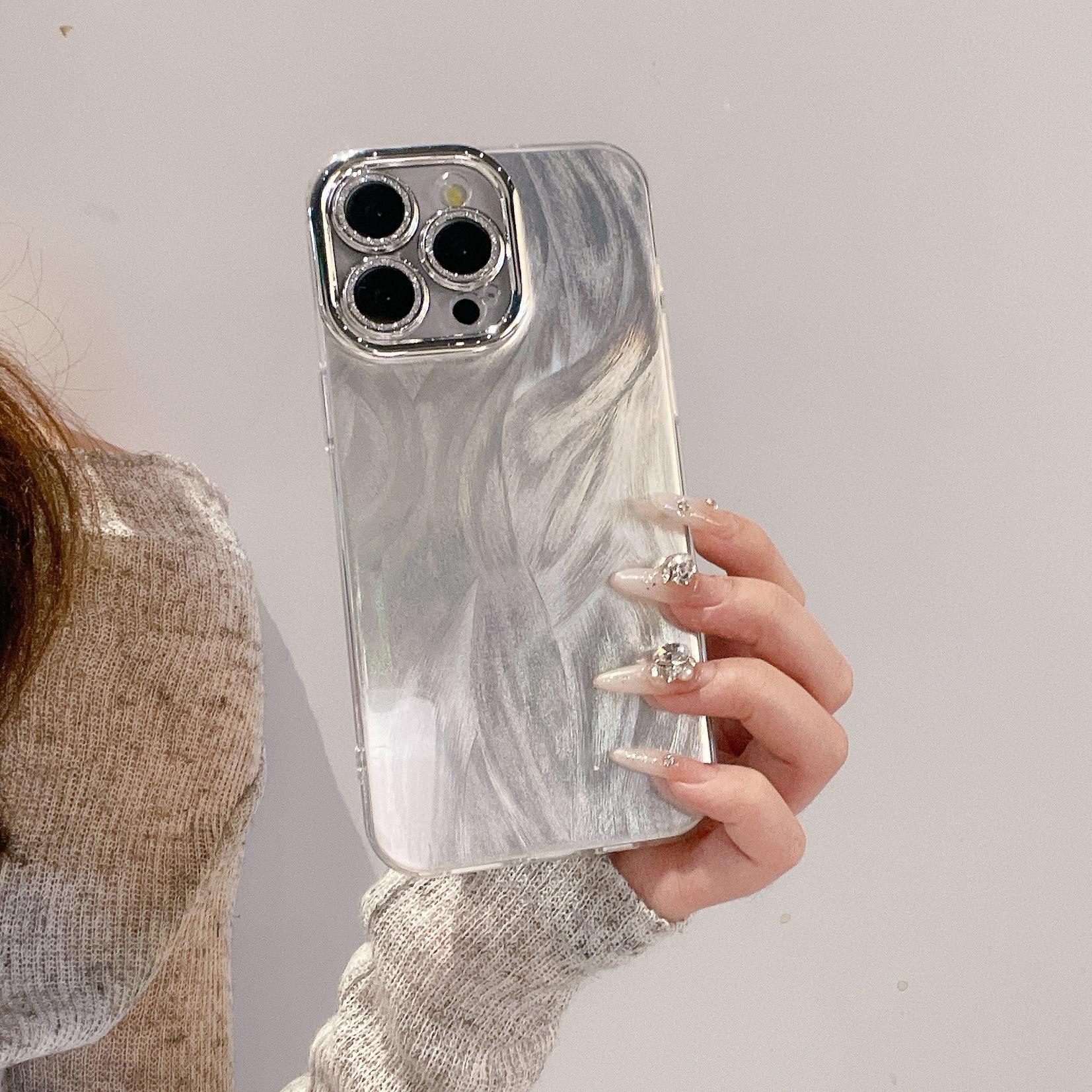 

Чехол для iPhone 17 Pro Max Apple 16 / 15 / 14 с узором из перьев высокого класса, с гальванизированной линзой и блестками 17Air(without Packaging