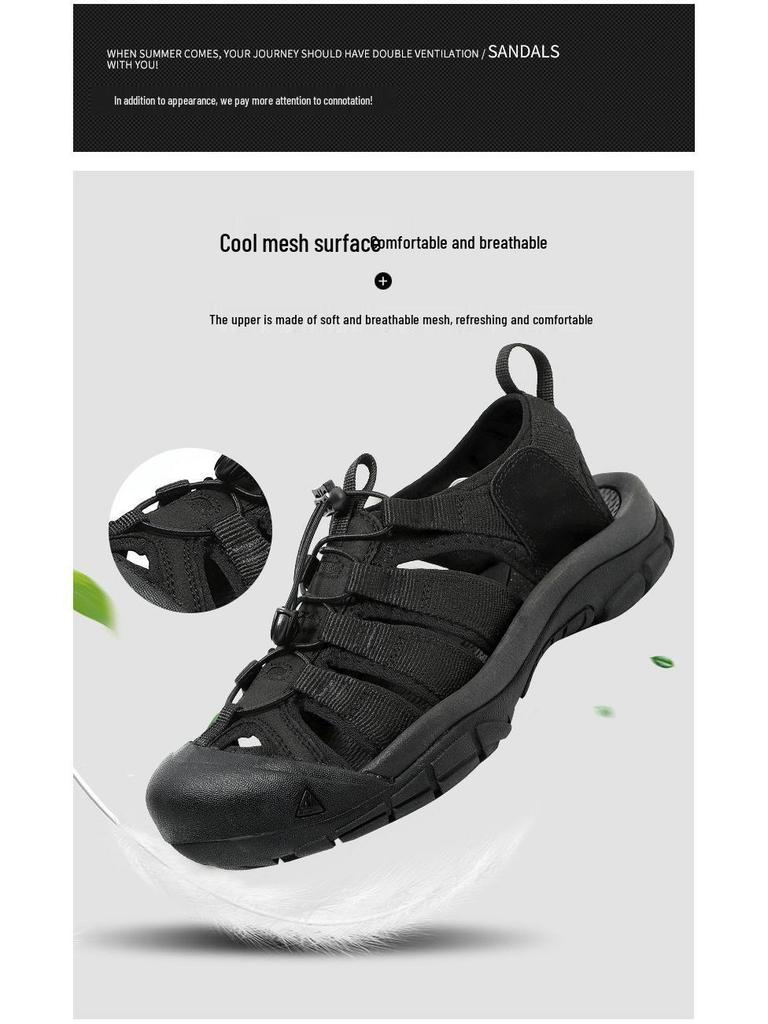 Men's Thick-Soled Closed-Toe Beach & Creek Sandals - Large-Size Outdoor Summer Footwear