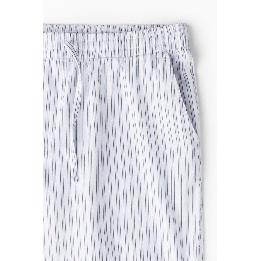 H M Poplin Pants Relaxed Fit wHite