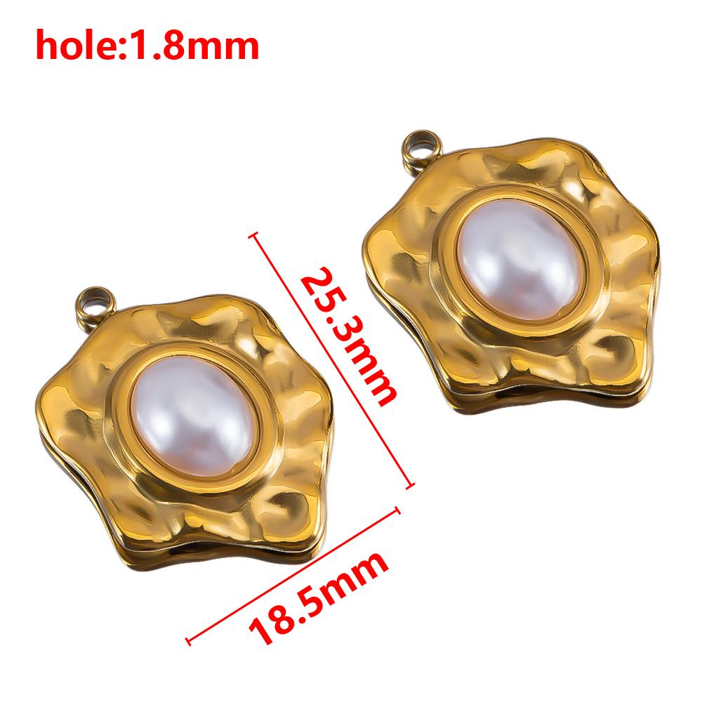 2pcs Stainless Steel Orange Enamel Retro Anklet Charm Bohemia Gold Plated Pendant Base for DIY Earring Necklace Jewelry Findings