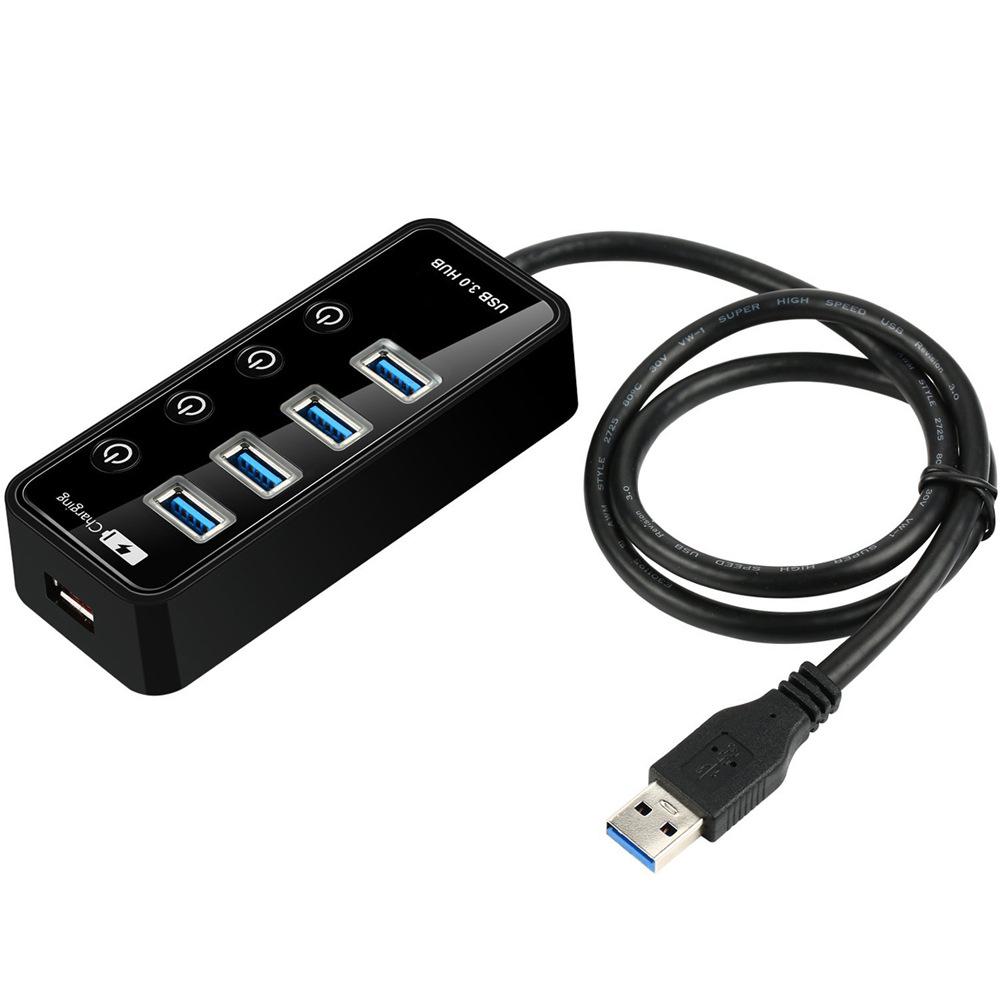 USB 3.0 Hub Expander: 4-Port Fast Charging Multi-Interface Splitter