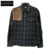 RRL Green Check Elbow Patch Hunting Overshirt Tops M Green X navyUsed