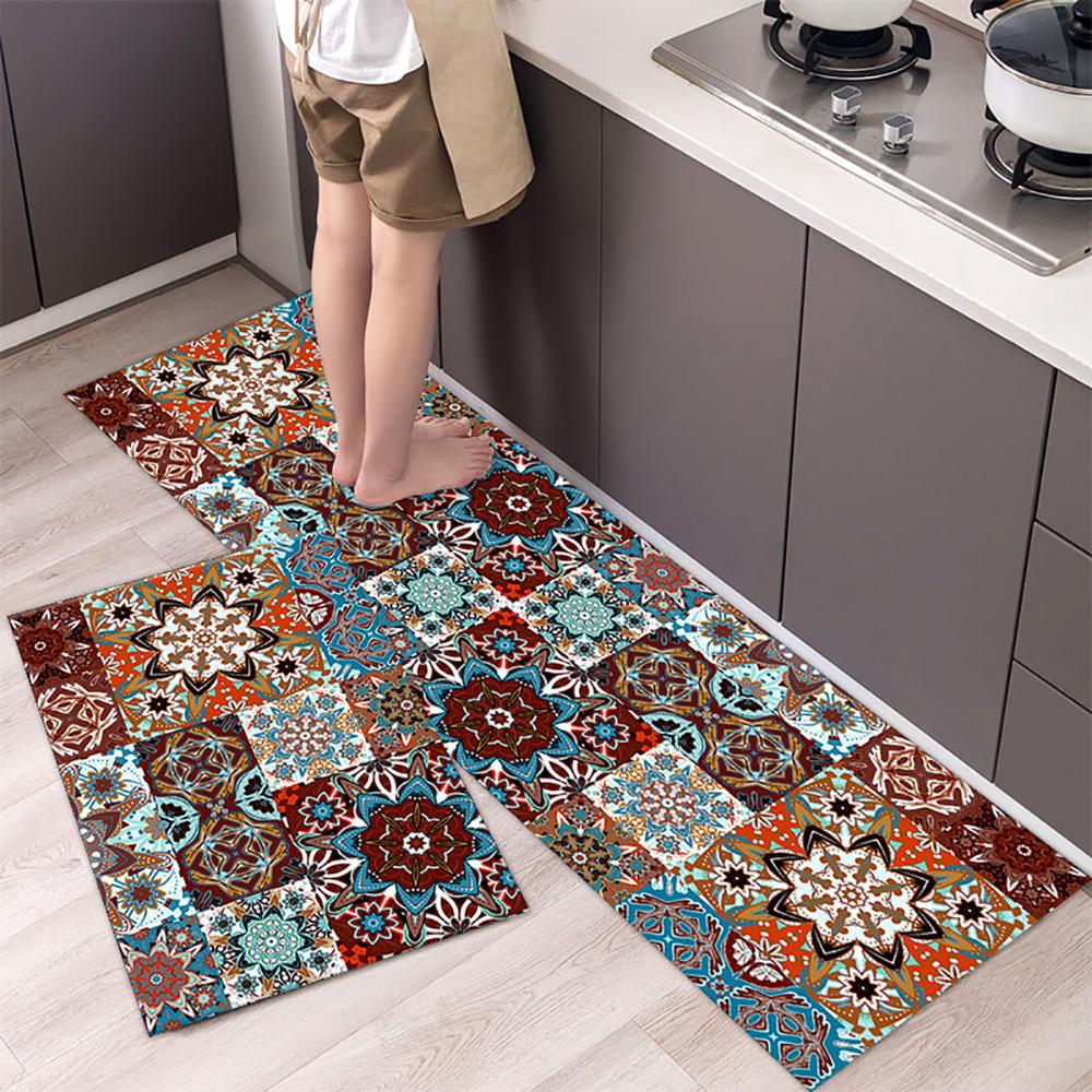 1/2PCS Kitchen Oil-Resistant Floor Mat, Bathroom Absorbent Quick-Drying Carpet, Anti-Slip Doormat For Home Decoration