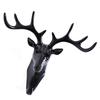 3D Deer Head Wall Hook Plastic Wall Mounted Decorative Towel Key Holder Hanger for Living Room Bedroom Black