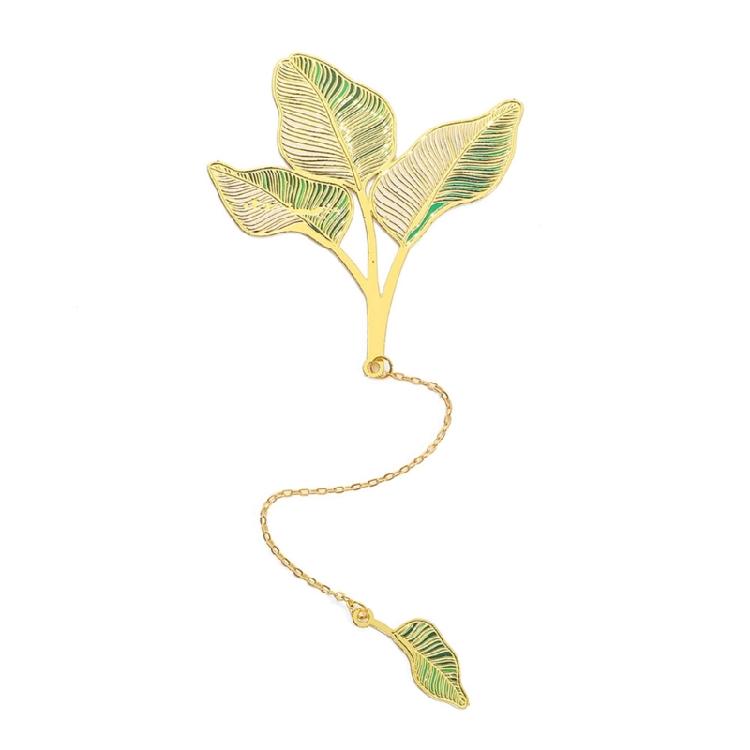 5 Pcs/Set Creative Book Markers Metal Reading Bookmarks Leaf Shape Page Markers Chinese Style Bookmarks for Book Lovers