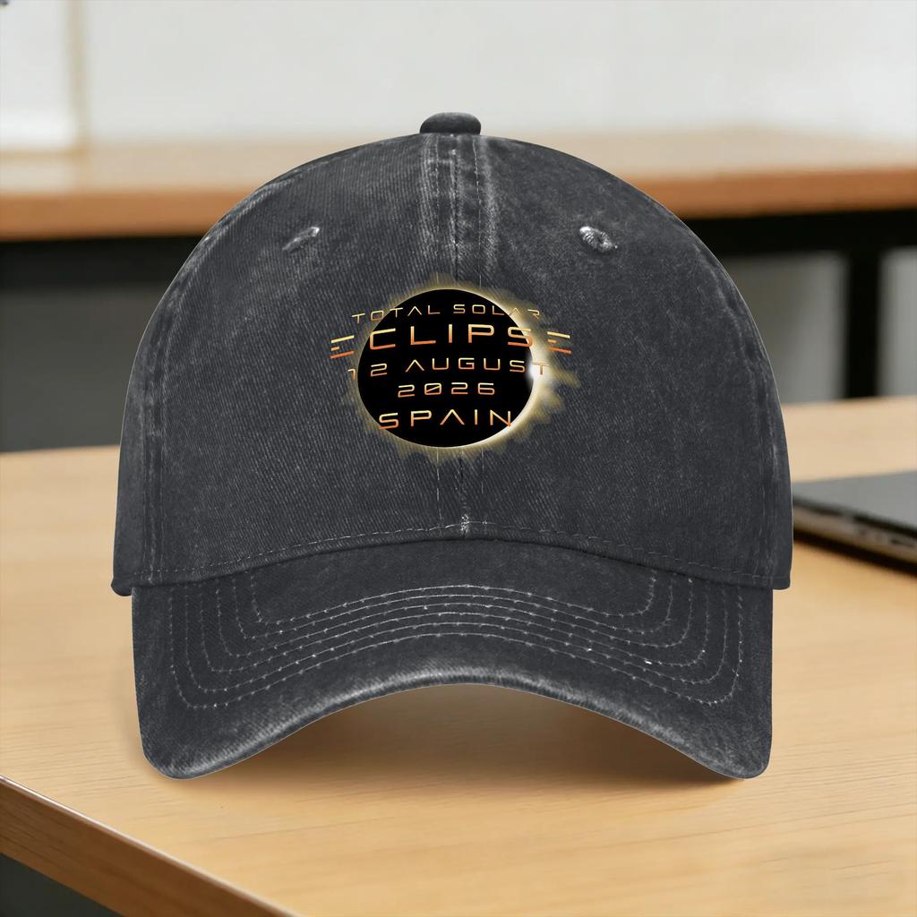 Spain Total Solar Eclipse Casual Baseball Cap For Women Unisex Summer Hunting Camping Trucker Trendy Hot Sale Baseball Caps