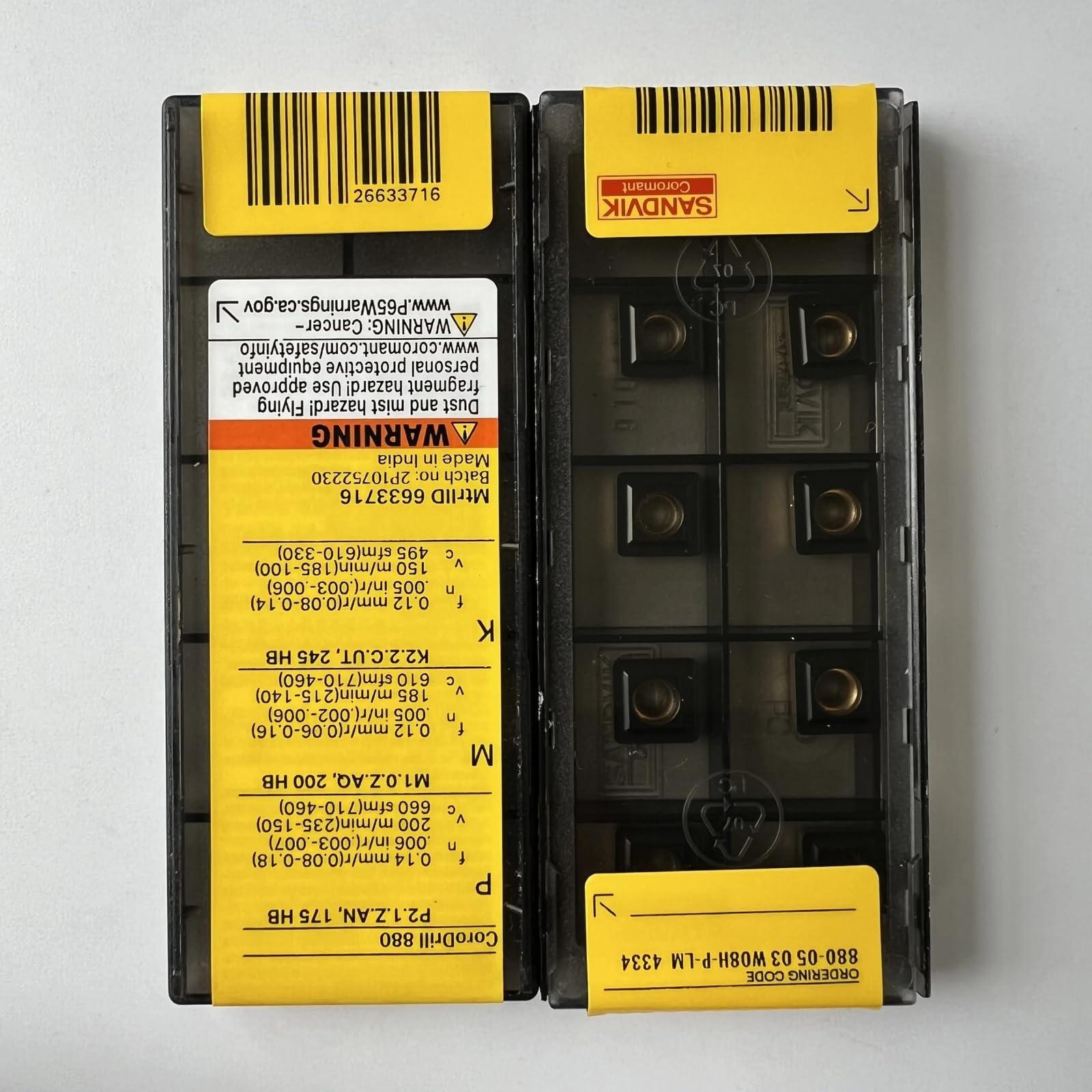 

Original Sandvik / 880-0503W08H-P-LM 4334 / CNC lathe carbide blade 10 Pcs