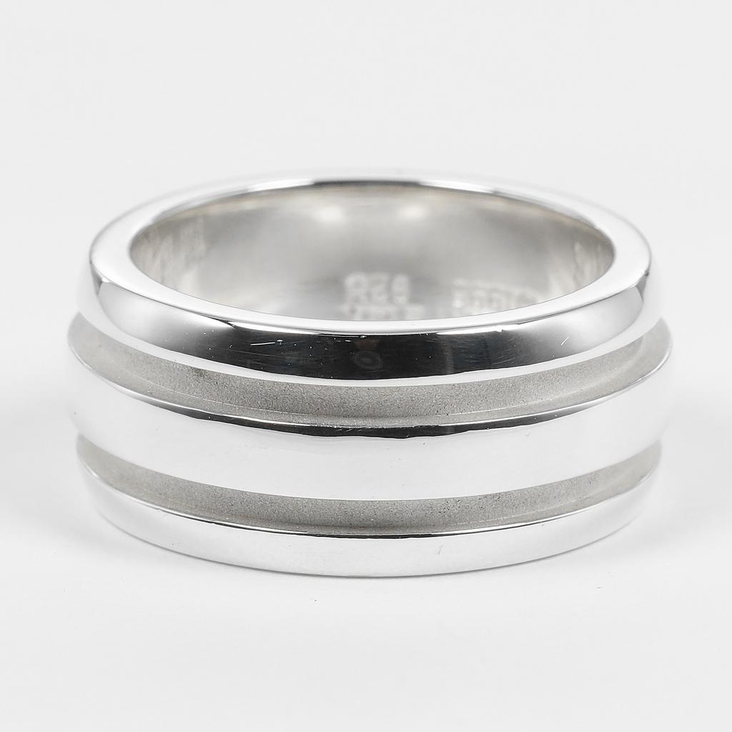 TIFFANY&Co. Atlas Grooved Double Line Ring Silver925 #6.0(US Size) 9.53g Unisex Used