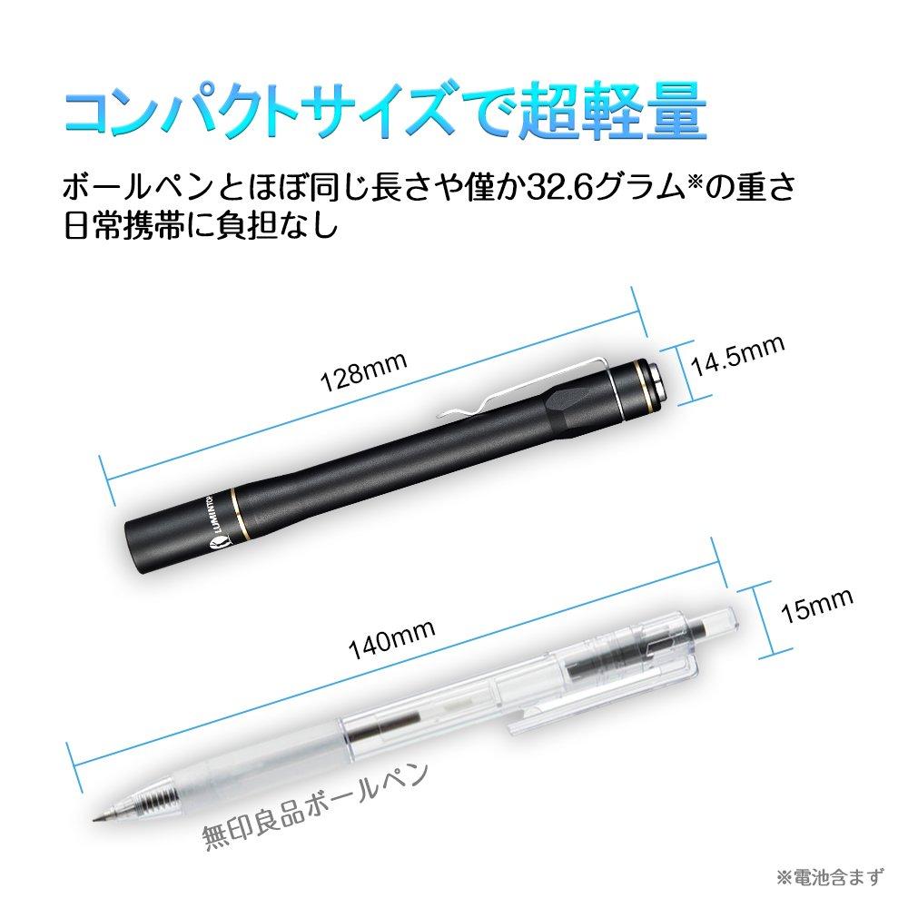 LUMINTOP IYP365 LED 200 50 Hours of Aluminum Alloy 3 Brightness IPX8 AAA Battery Compatible Penlight, Flashlight, Lumens, Use, Construction, Compact,
