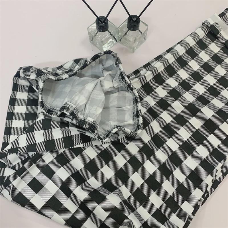 Karierte Pyjamahose im koreanischen Stil für Damen – lockere, lässige, luftige Hose für drinnen und draußen
