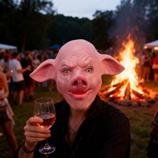 Halloween Horror Pig Head Mask Realistic Bad Face Mask Role-playing Scary Pig Head Costume Party Cosplay Props