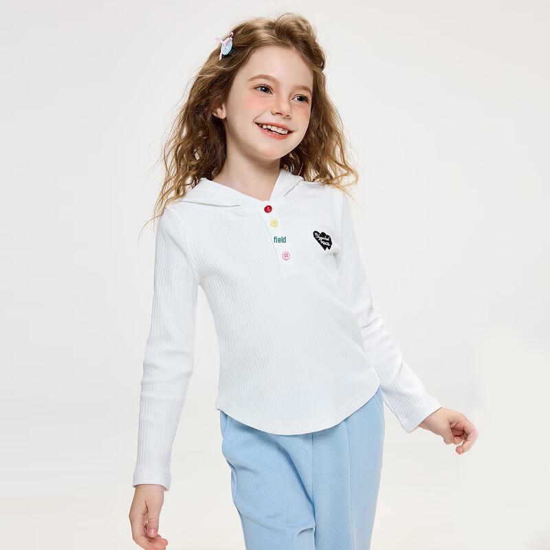 Girls  Versatile Hooded Long-Sleeve T-Shirt 120