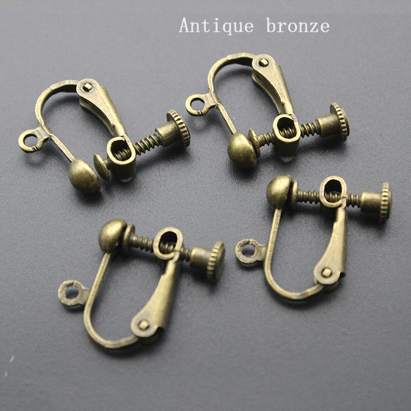 20 Stück/Los 16mm Rundkopfschraube Ohrclip DIY Handgemachte Clip-Ohrringe Teile Ohrclips ohne Loch Schmuckherstellung Zubehör