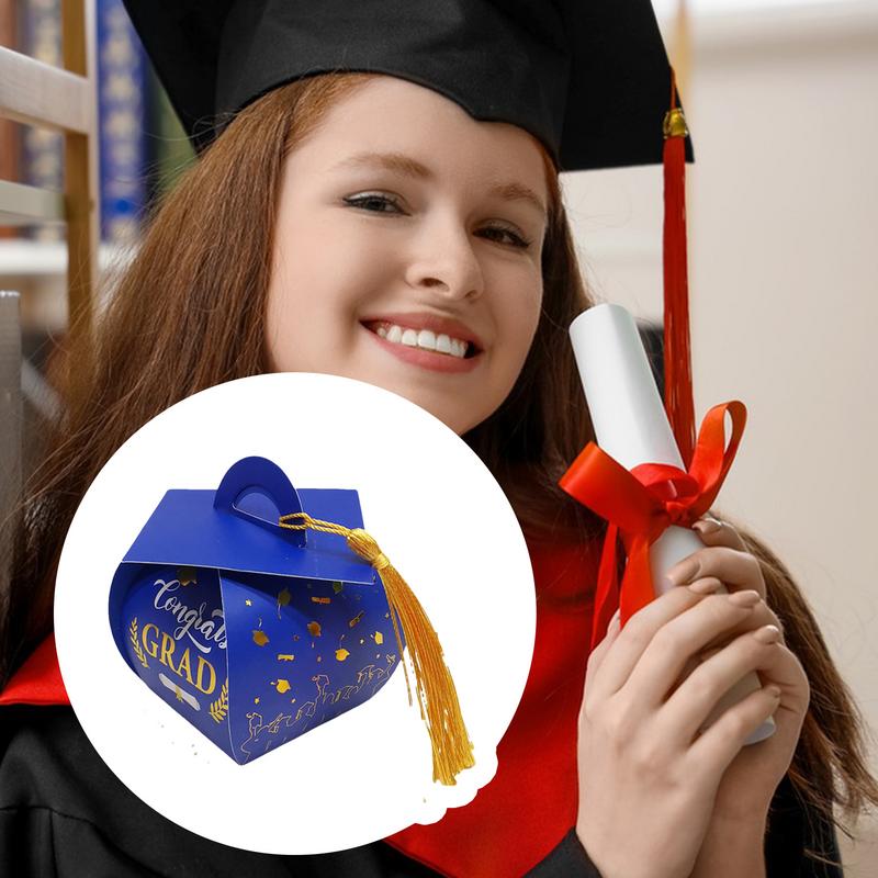 Graduation Box Graduation Party Box 2025 With Tassels Grad Hat Centerpieces Candy Holder Containers Bulk For Middle High School