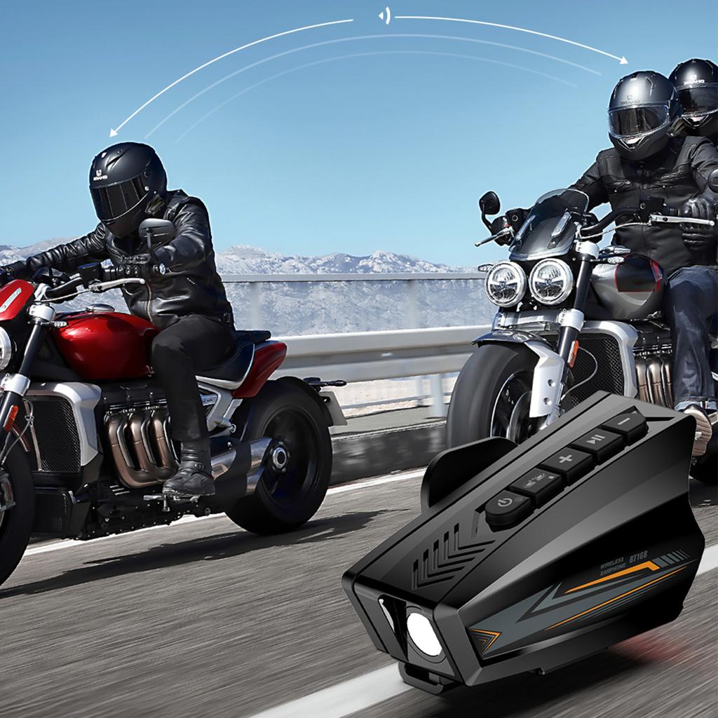 Motorcycle Helmet BT Headset Waterproof Motorcycle Helmet Speaker with Flashlight Wireless BT Headphones for All Helmets