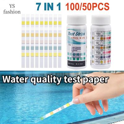 7 In 1 İçme Suyu Yüzme Havuzu Test Kağıdı Ph Test Kağıdı Su Kalitesi Test Kağıdı Nükleer Kirlilik Nükleer Atıksu Su Kalitesi Test Şeridi