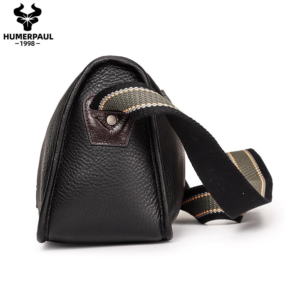 Humerpaul Men Leather Shoulder Bag High-quality Large Capacity and Multi-function Design