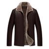 Autumn New Fur One-piece Retro Men's Leather Jacket Leather Jacket Dad Casual Velvet Thickened Jacket Trendy Brand Men
