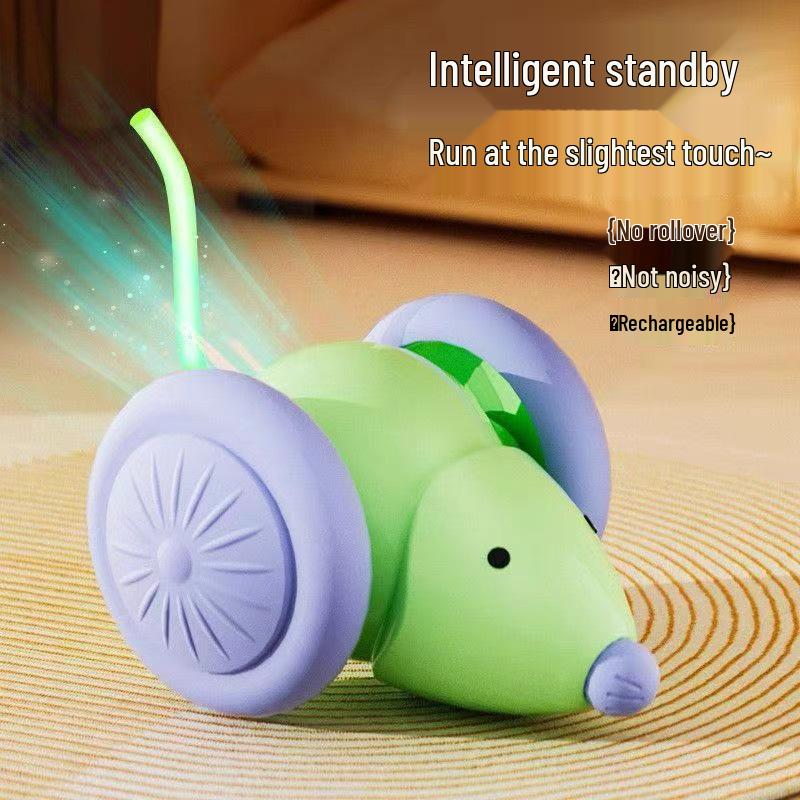 

Электрическая игрушка-дразнилка для кошек Мышь – Креативная и милая игрушка для питомца зелёный