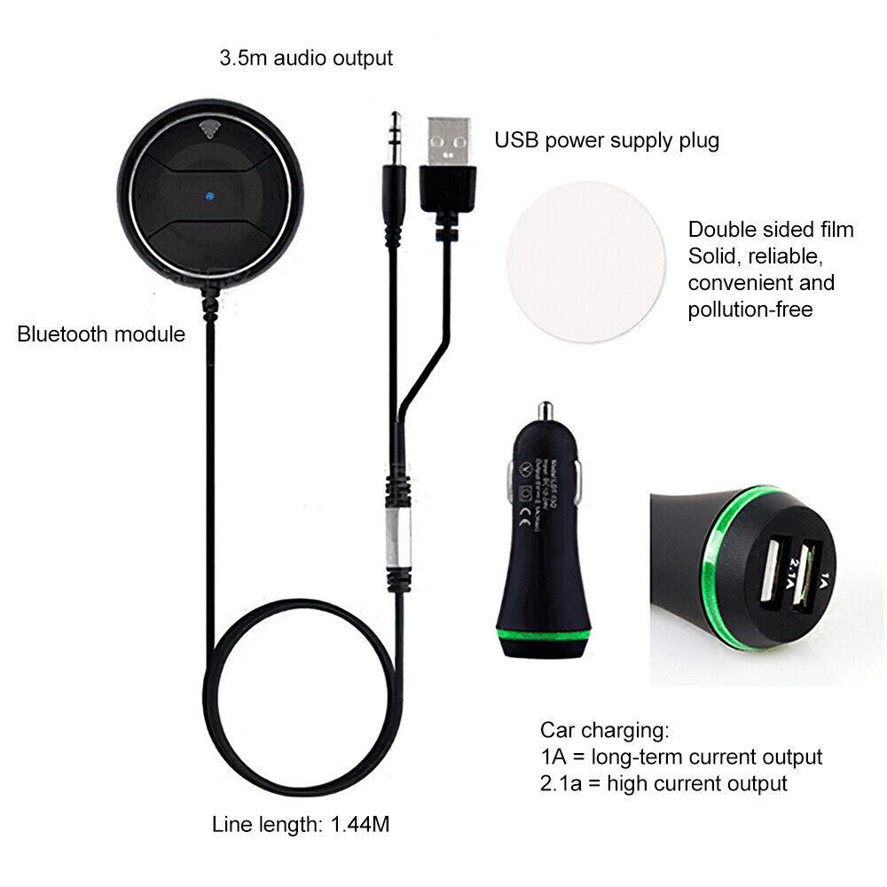 Car Bluetooth Hands Free Bluetooth 4.0 Car Receiver Adapter with NFC Function + 3.5mm Audio Cable AUX Bluetooth Receiver Car Kit