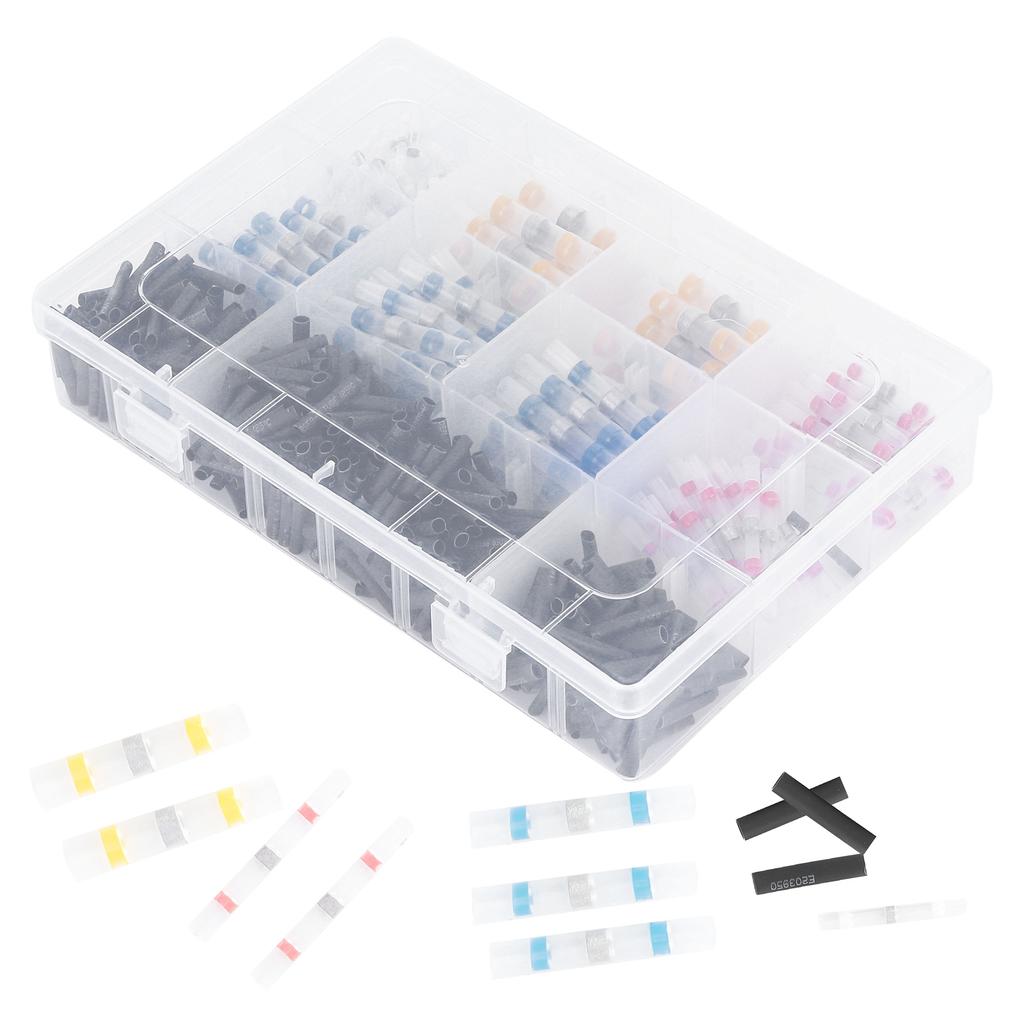 600Pcs Waterproof Terminal Seal Colorful Heat Shrinkable Polyolefin Wire Butt Solder Connector