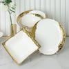 Golden Edged Ceramic Dining Plate Western Style Steak Plate Pasta Dish Sushi Plates Salad Bowl Serving Plates Dessert Bowl Dish