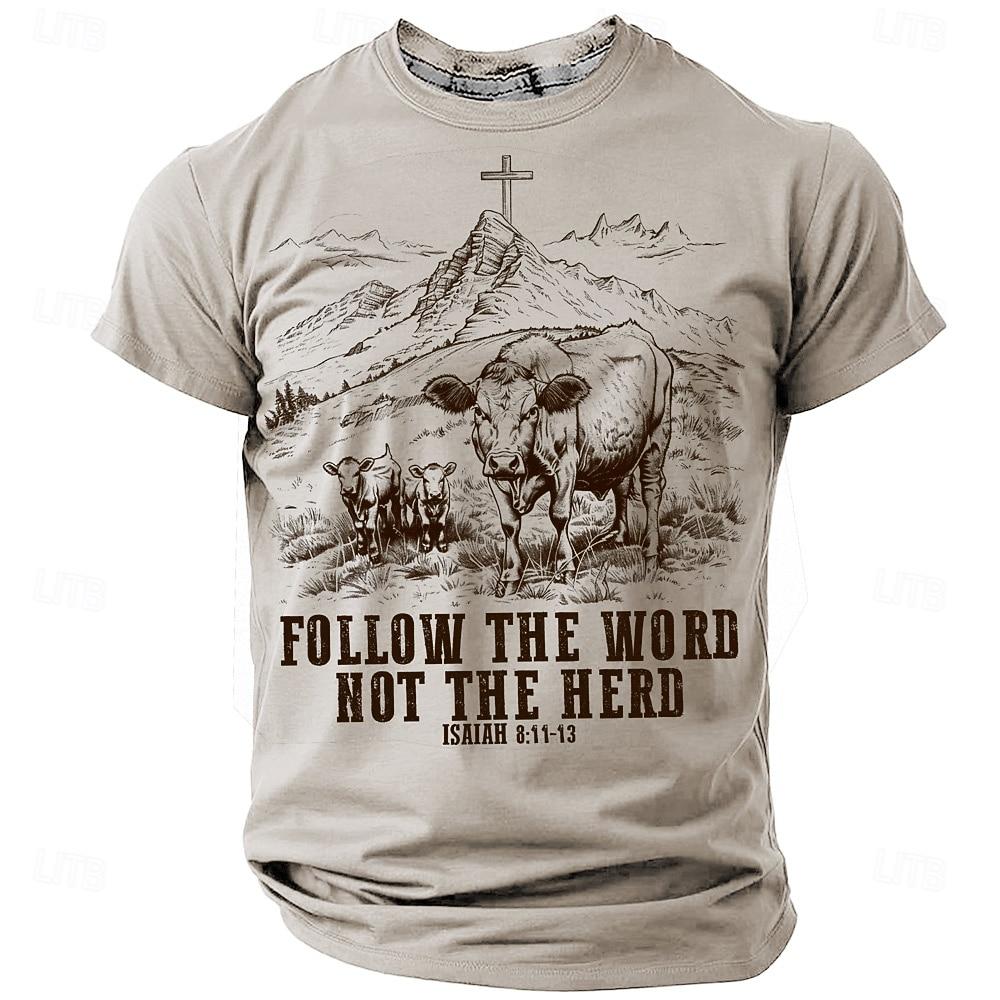 Men's Cross Christian T Shirt Short Sleeve T shirt Vintage Casual Street Casual Spring Summer Clothing