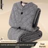 Men's Winter Plush Jacket & Pants Set - Thickened Cotton Outerwear for Middle-aged & Elderly Warmth
