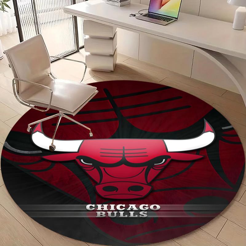 Personalized Chicago Bulls Round Chair Office Rug - Perfect for Mat, Office Chair & More - Ideal Gift for Birthdays and Holidays
