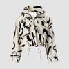 Women's Jacket Printed Workwear Long Sleeve Drawstring Coat Short Windbreaker