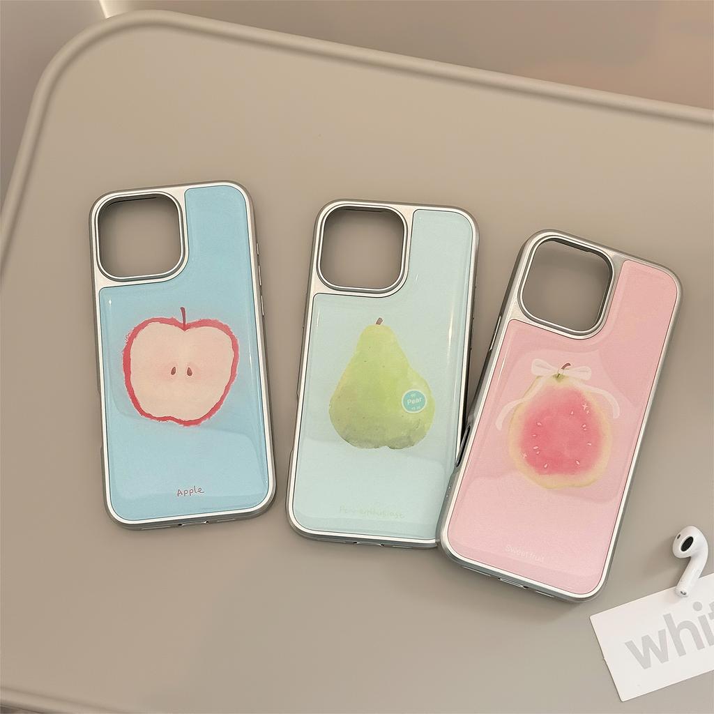 Fruit Suitable for Apple 15pro Max Mobile Phone Case Iphone16 Drop Glue13 Electroplating14 Niche 12 Huawei