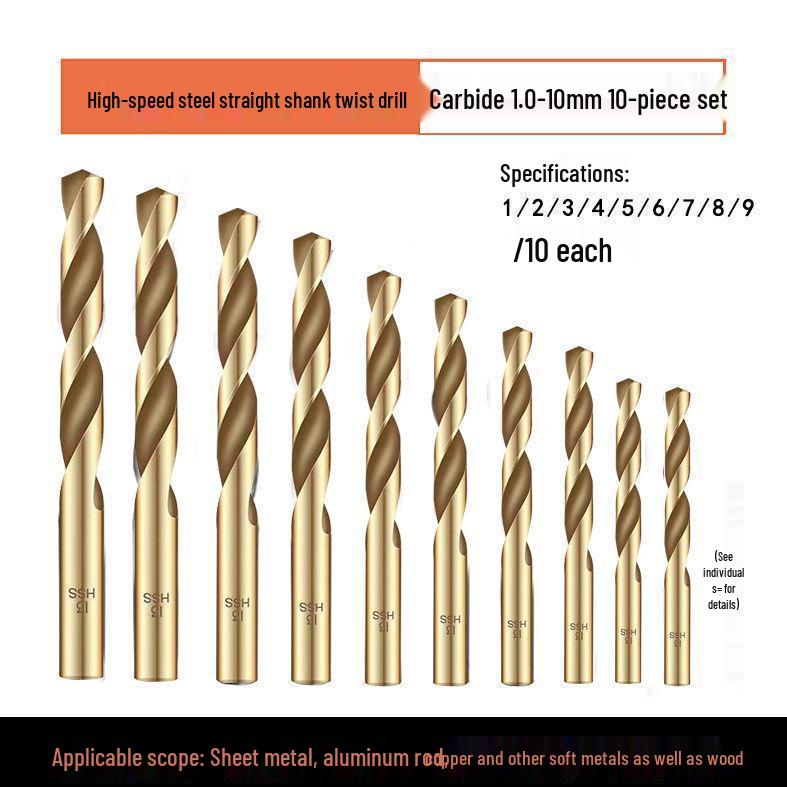 Cobalt Stainless Steel Twist Drill Bit Set for Metal, Aluminum, and Angle Iron