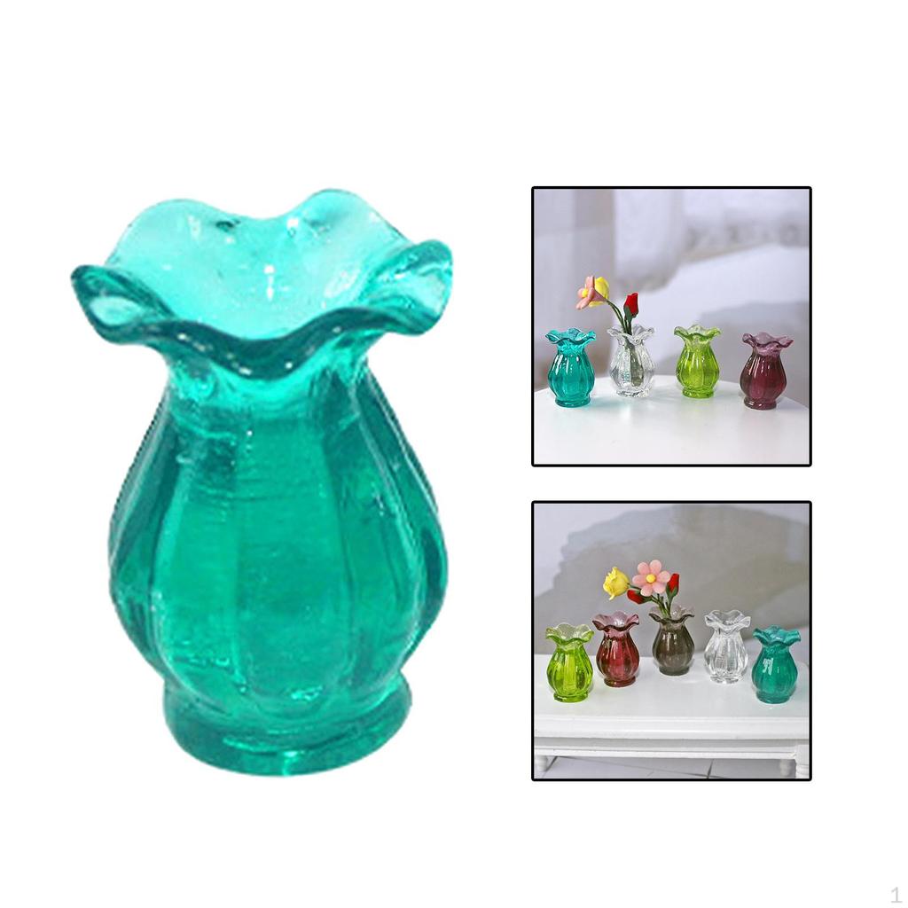 1 Piece Dollhouse Mini Vase Resin Flower Ornaments Decor, DIY Micro Landscape Decoration