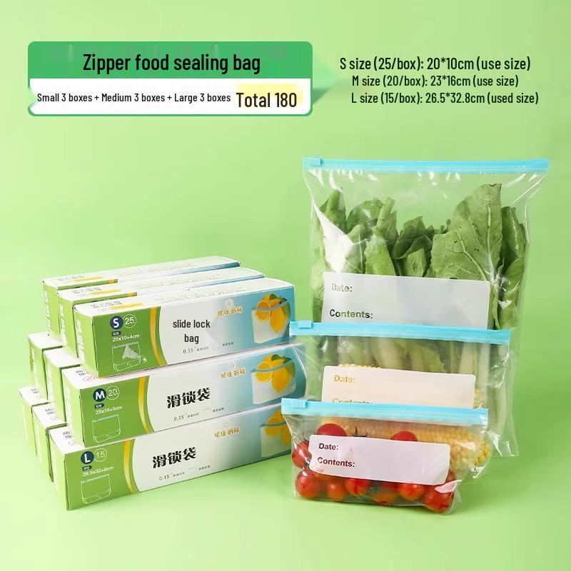 Zesílené mrazicí sáčky se zipovým uzávěrem pro domácí skladování potravin