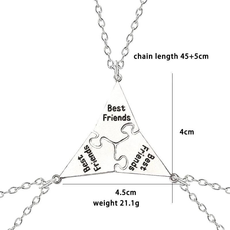 3/4 Pcs Star Moon Chain Best Friend Pendant Necklace Bff Sister Friendship Choker Men And Women Party Jewelry Accessories Gift