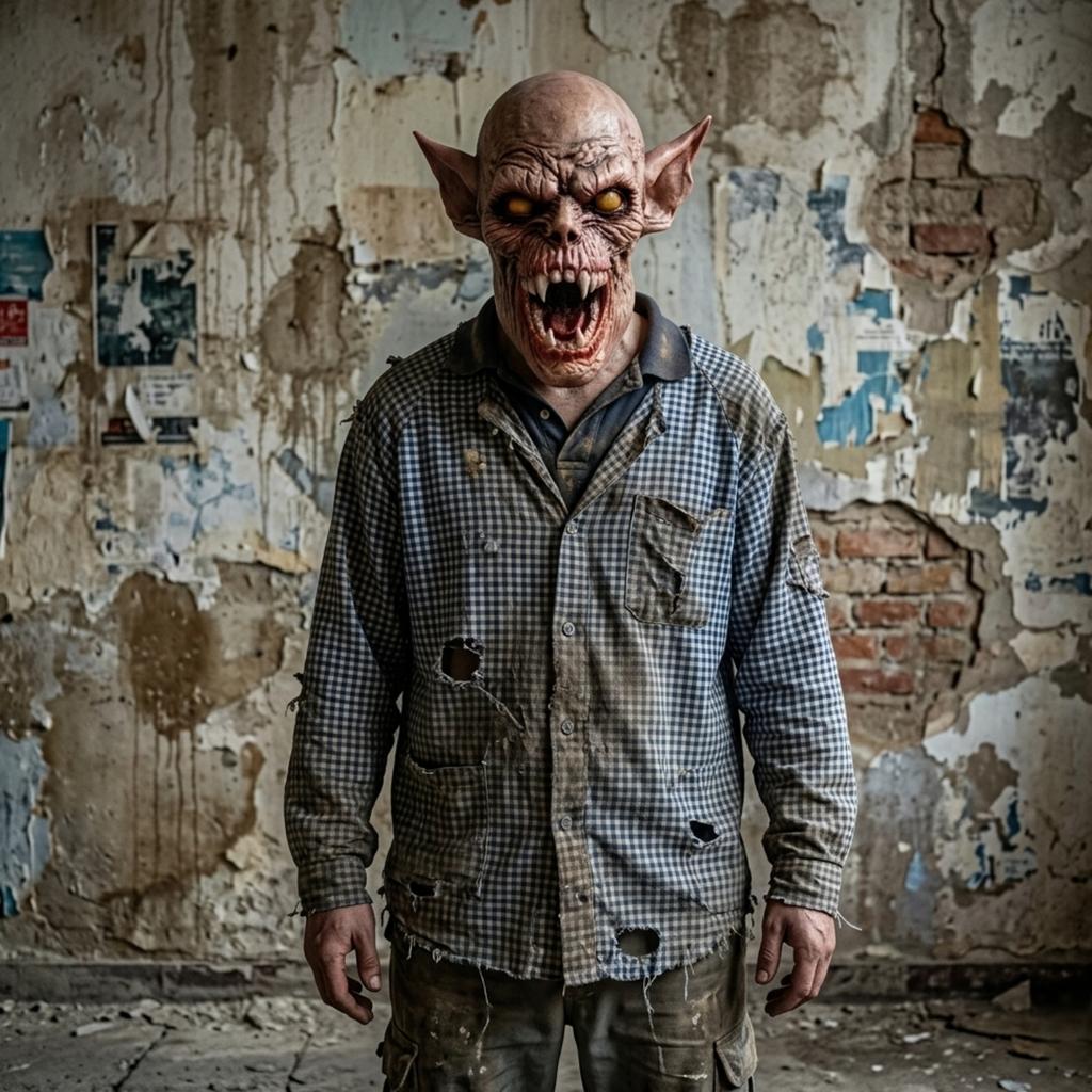 Scary Demon Monster Mask Big Mouth Latex Full Head Mask with Sharp Teeth for Halloween Party Cosplay Costume Adult