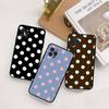 Simple Black White Polka Dot Fit For iPhone 16 15 Promax Phone Case iPhone 14 11 12 High End 13 Pro Silicone