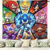 Sonic Hedgehog Wall Tapestry Aesthetic Wall Hanging Printed Fabric Blanket Decorative Tapestries For Bedroom Living Room Home Decor