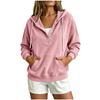 Damen Halbknopf Kapuzenpullover Kordelzug Langarm Kängurutasche Locker Lässig Pullover Einfarbige Tägliche Streetwear Sweatshirt