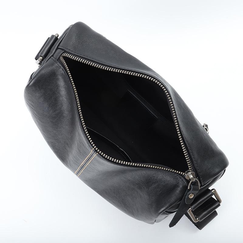 Genuine Leather Waterproof Men's Messenger Bag - Korean Style, Fashionable and Casual, High-End Shoulder Bag